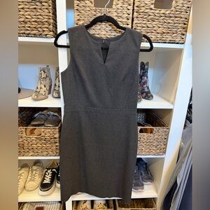 Ann Taylor Black Textured Midi Sheath Dress